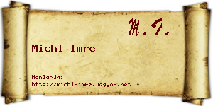 Michl Imre névjegykártya